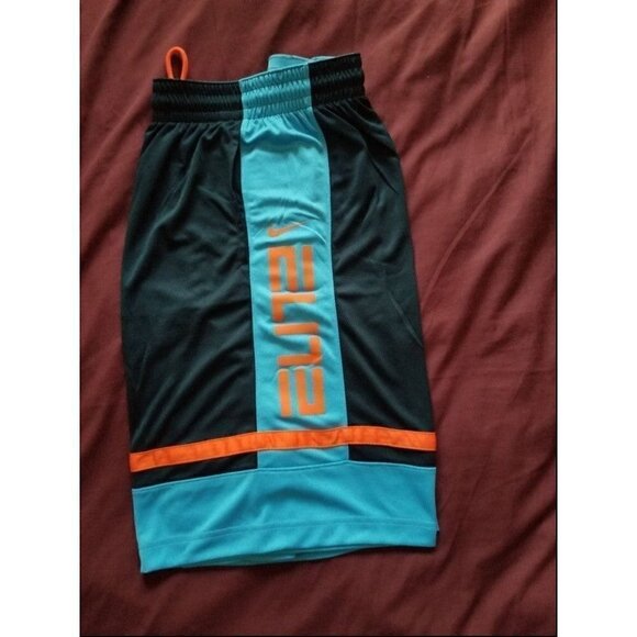 Nike Dri-Fit Elite Basketball Shorts Navy Blue/Orange - Picture 5 of 12